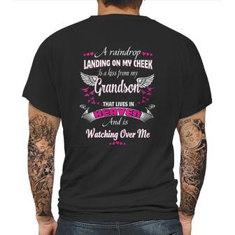 A Raindrop Landing On My Cheek Is A Kiss From My Grandson Mens Back Print T-shirt | Favorety CA