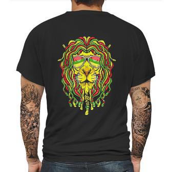 Rastafari Lion Dreadlock Jamaican Flag Reggae Music Rasta Mens Back Print T-shirt | Favorety