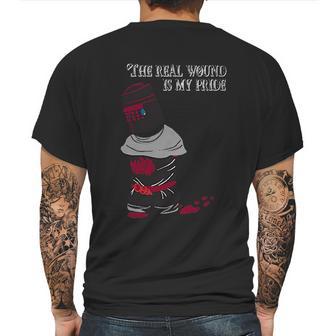 The Real Wound Is My Pride Funny Comedy Satire Black Knight Mens Back Print T-shirt | Favorety DE