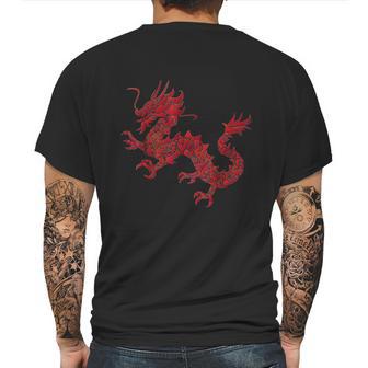 Red Chinese Firedrake Mens Back Print T-shirt | Favorety