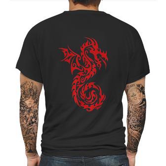 Red Dragon Chinese Firedrake Art Mens Back Print T-shirt | Favorety DE