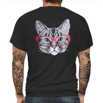 Red Glasses Cat Funny Belcher Kitty Cute Humor Fun Mens Back Print T-shirt | Favorety AU