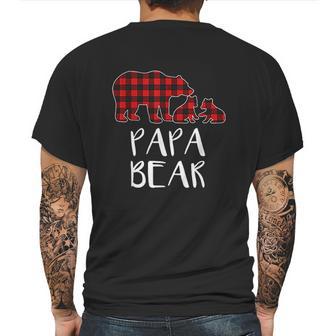 Red Plaid Papa Bear Two Cubs Matching Buffalo Pajama Xmas Mens Back Print T-shirt | Favorety CA