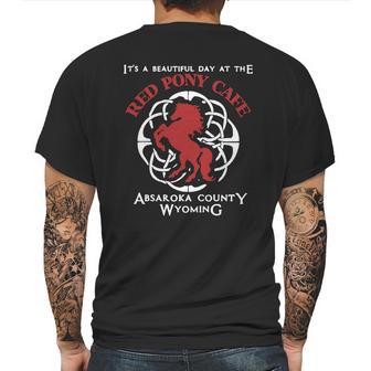 Red Pony Cafe Absaroka County Wyoming T-Shirt Mens Back Print T-shirt | Favorety