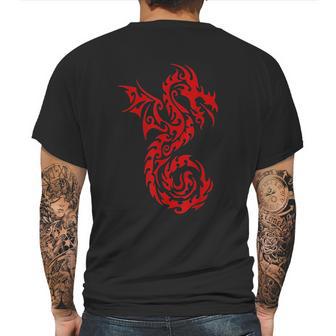 Red Tribal Dragon Chinese Firedrake Art Print Mens Back Print T-shirt | Favorety DE