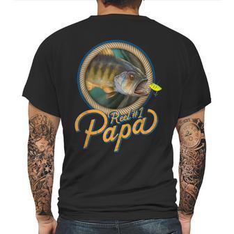 Mens Reel 1 Papa Best Father Dad Fishing Mens Back Print T-shirt | Favorety