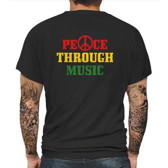 Reggae Music Peace Through Music Rastafari Rasta Geschenk Mens Back Print T-shirt | Favorety UK