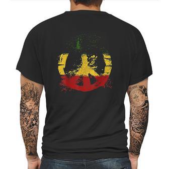 Reggae Music Peace Sign Rastafari Rasta Gift Mens Back Print T-shirt | Favorety