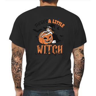 Theres A Little Witch In All Of Us Pumpkin Mens Back Print T-shirt | Favorety