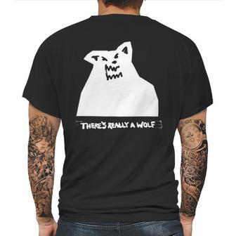 Theres Really A Wolf Russ Mens Back Print T-shirt | Favorety CA