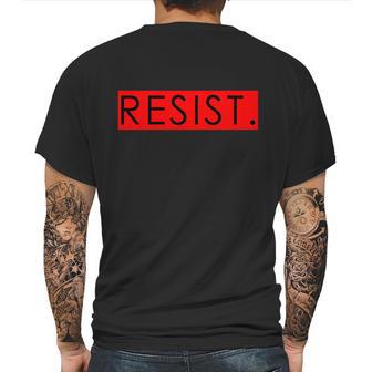 Resist Campaign Red Box Logo Anti-Trump Mens Back Print T-shirt | Favorety UK