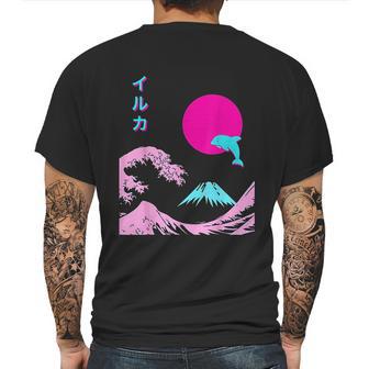 Retro Aesthetic Iruka With Japanese Writing Mens Back Print T-shirt | Favorety AU