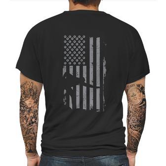 Retro American Flag Billiard Gift For Pool Shooting Player Mens Back Print T-shirt | Favorety AU