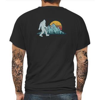 Retro Bigfoot Silhouette Sun Abominable Snowman T Mens Back Print T-shirt | Favorety