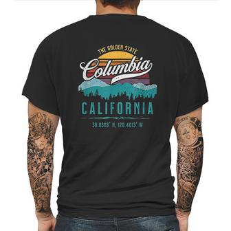 Retro Columbia California Mountains Sun Grunge Art Souvenir Mens Back Print T-shirt | Favorety UK