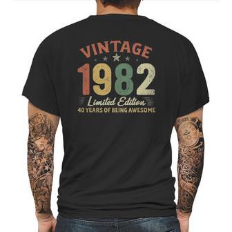 Retro Vintage 1982 40Th Birthday Decorations 40 Years Old Mens Back Print T-shirt | Favorety UK