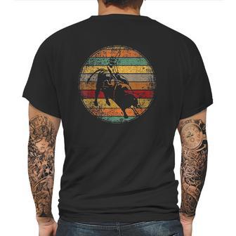 Retro Vintage Bull Riding Cowboy Western Bullriding Mens Back Print T-shirt | Favorety AU