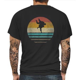 Retro Vintage Sunset Jiu Jitsu Silhouette Cute Funny Gift Mens Back Print T-shirt | Favorety UK