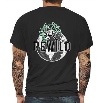 Rewild David Attenborough Save Earth Environmental Gifts Graphic Design Printed Casual Daily Basic Mens Back Print T-shirt | Favorety UK