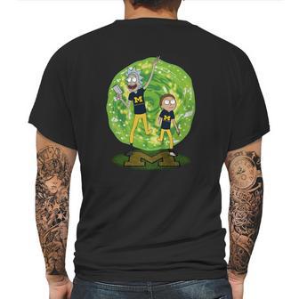 Rick And Morty Michigan Wolverines Football Mens Back Print T-shirt | Favorety UK