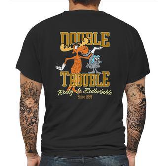 Rocky And Bullwinkle Double Trouble Pals Graphic Mens Back Print T-shirt | Favorety UK