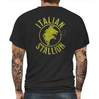 Rocky Italian Stallion Black Mens Back Print T-shirt | Favorety CA