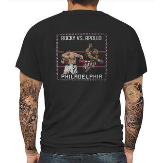 Rocky Vs Apollo Creed In Ring Painting Mens Back Print T-shirt | Favorety