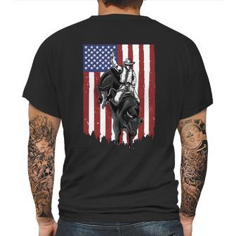 Rodeo Bull Rider Patriotic American Usa Flag For Cowboys Cute Gift Mens Back Print T-shirt | Favorety DE