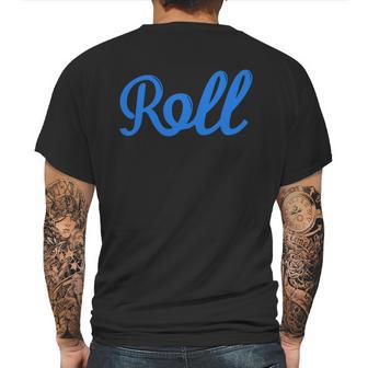 Roll Jiu Jitsu Blue Mens Back Print T-shirt | Favorety DE