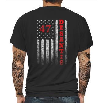 Ron Desantis 2024 American Flag Vintage Faded Distressed Mens Back Print T-shirt | Favorety