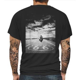 Route 66 Biker On The Road Mens Back Print T-shirt | Favorety UK