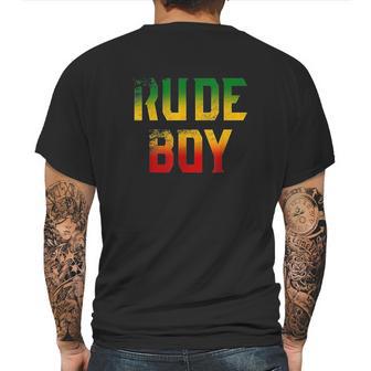 Rude Boy Rasta Reggae Roots Gifts Mens Back Print T-shirt | Favorety UK