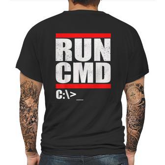 Run Cmd Mens Back Print T-shirt | Favorety