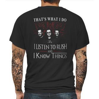 Rush I Know Things Mens Back Print T-shirt | Favorety CA