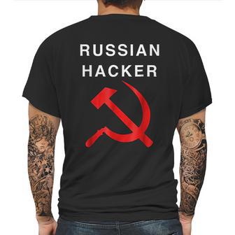 Russian Hacker Hammer And Sickle Funny Mens Back Print T-shirt | Favorety