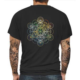 Sacred Geometry Chakra Colors Mens Back Print T-shirt | Favorety