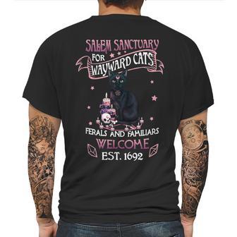 Salem Sanctuary For Wayward Cats Feral And Familiar Mens Back Print T-shirt | Favorety AU