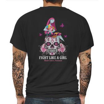 Sally Fight Like A Girl Breast Cancer Awareness Sugar Skull Shirt Mens Back Print T-shirt | Favorety