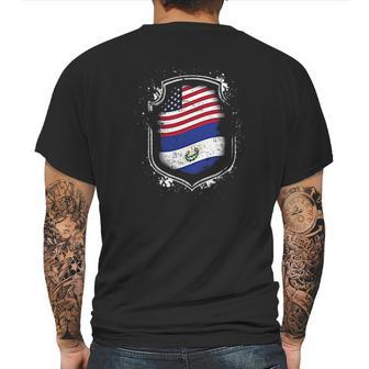 Salvadorian American Flags Of El Salvador And Usa Mens Back Print T-shirt | Favorety AU