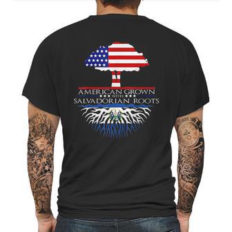 Salvadorian Roots American Grown Us El Salvador Flag Mens Back Print T-shirt | Favorety AU