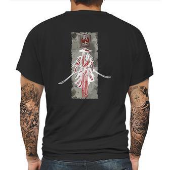 Samurai Japanese Katana Retro Art Print Bushido Mens Back Print T-shirt | Favorety