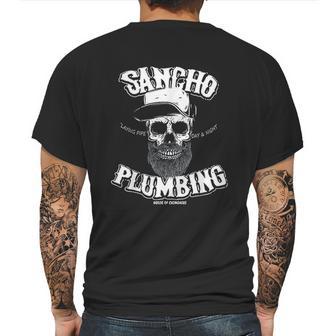 Sancho Laying Pipe Day And Night Plumbing Mens Back Print T-shirt | Favorety DE