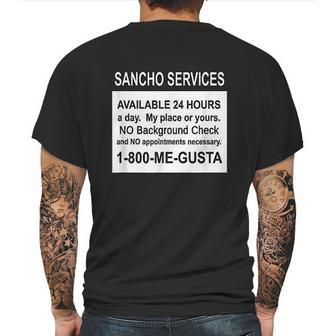 Sancho Services Mens Back Print T-shirt | Favorety