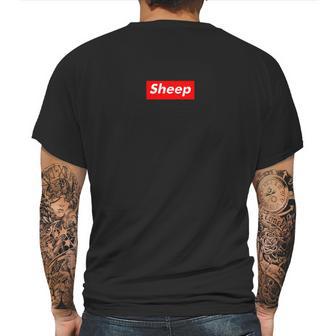 Sheep Box Logo Parody Tee Mens Back Print T-shirt | Favorety UK