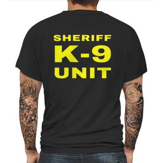 Sheriff K9 Unit Front And Back Print K9 Police Dog Handler Graphic Design Printed Casual Daily Basic Mens Back Print T-shirt | Favorety