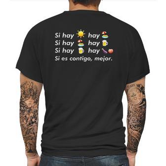 Si Hay Playa Hay Alcohol Mens Back Print T-shirt | Favorety AU