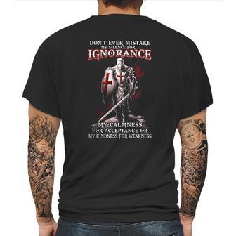 Silence For Ignorance - Knights Templar Mens Back Print T-shirt | Favorety CA