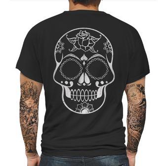 Simple Day Of The Dead - Sugar Skull Mens Back Print T-shirt | Favorety AU