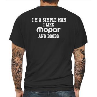 Im A Simple Man I Like Mopar Boobs Mens Back Print T-shirt | Favorety