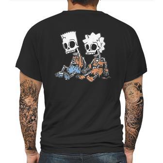 The Simpsons Bart And Lisa Skeletons Mens Back Print T-shirt | Favorety